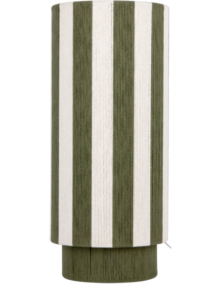 Lampe à poser rayée vert olive écru en corde de coton Ø25x58 cm Vienna Stripes Leitmotiv - 1