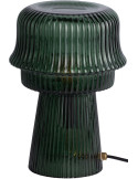 Lampe à poser en verre strié vert foncé Ø18x26 cm Cadiz Corded