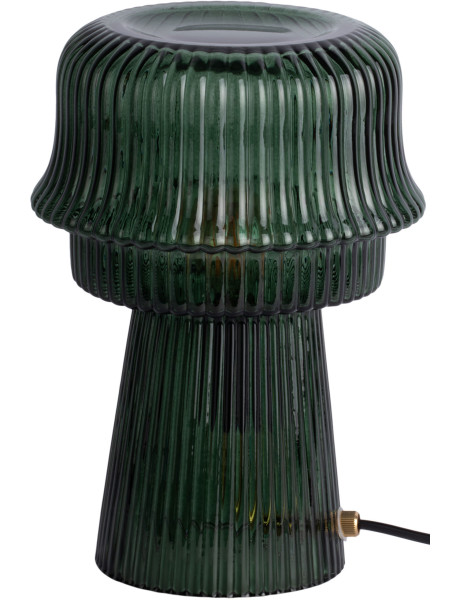 Lampe à poser en verre strié vert foncé Ø18x26 cm Cadiz Corded Leitmotiv - 1