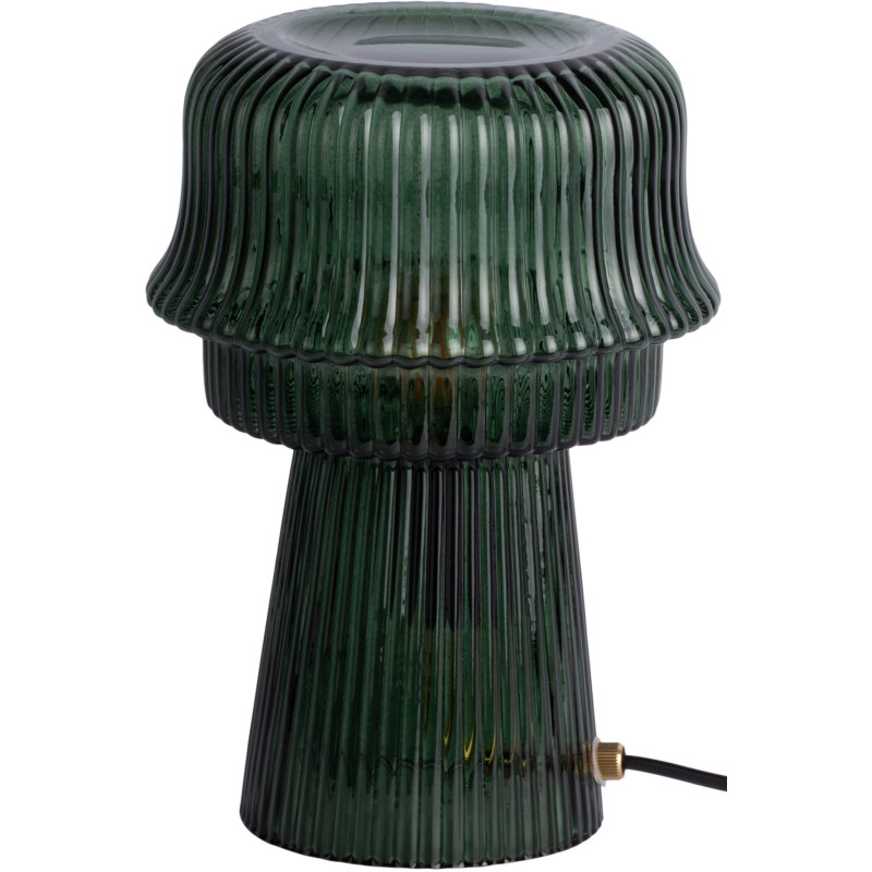 Lampe à poser en verre strié vert foncé Ø18x26 cm Cadiz Corded Leitmotiv - 1
