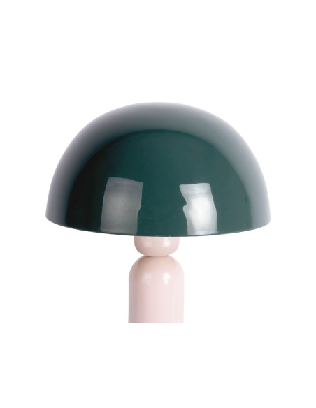 Lampe champignon métal vert forêt et rose poudré Ø20x30 cm Firenze round Leitmotiv - 2