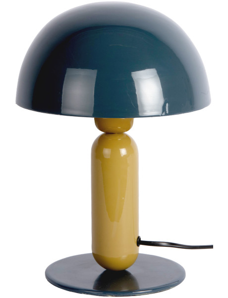 Lampe champignon métal bleu pétrole et vert olive Ø20x30 cm Firenze round Leitmotiv - 1