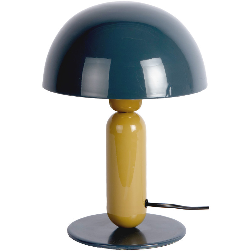 Lampe champignon métal bleu pétrole et vert olive Ø20x30 cm Firenze round Leitmotiv - 1