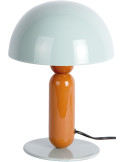 Lampe champignon bleu ciel et orange métal Ø20x30 cm Firenze round