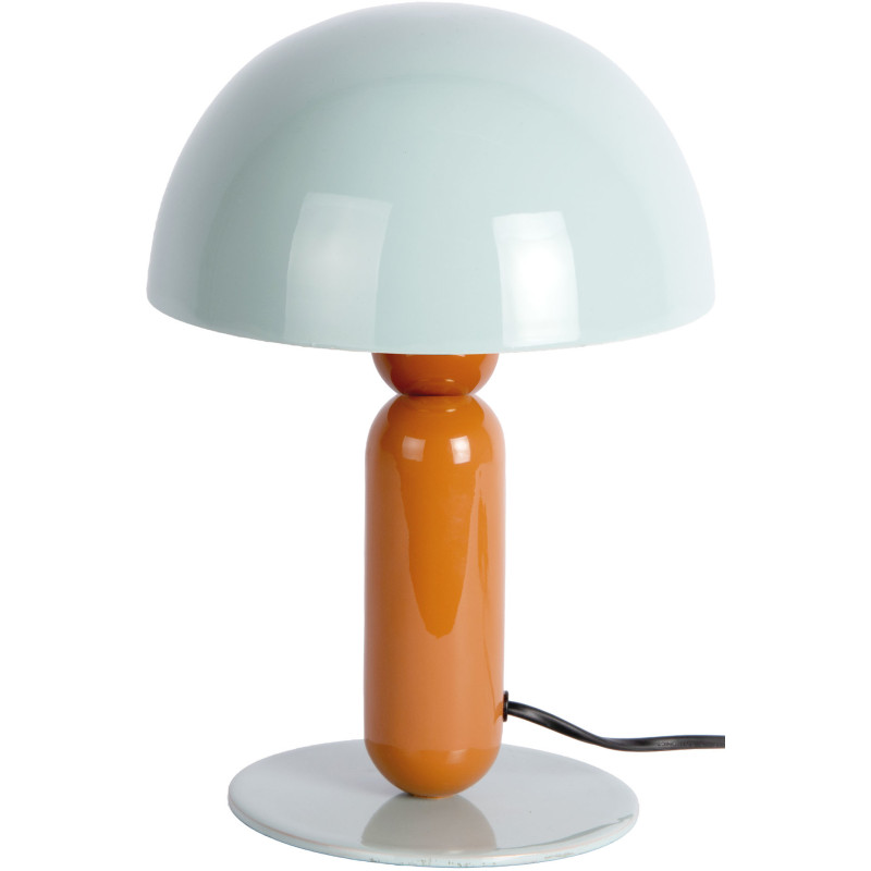Lampe champignon bleu ciel et orange métal Ø20x30 cm Firenze round Leitmotiv - 1