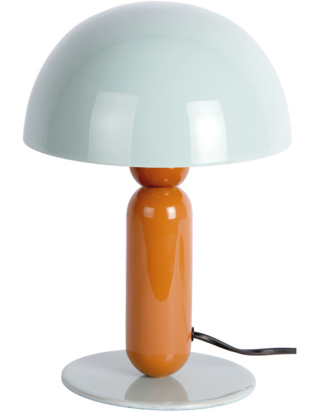 Lampe champignon bleu ciel et orange métal Ø20x30 cm Firenze round Leitmotiv - 1