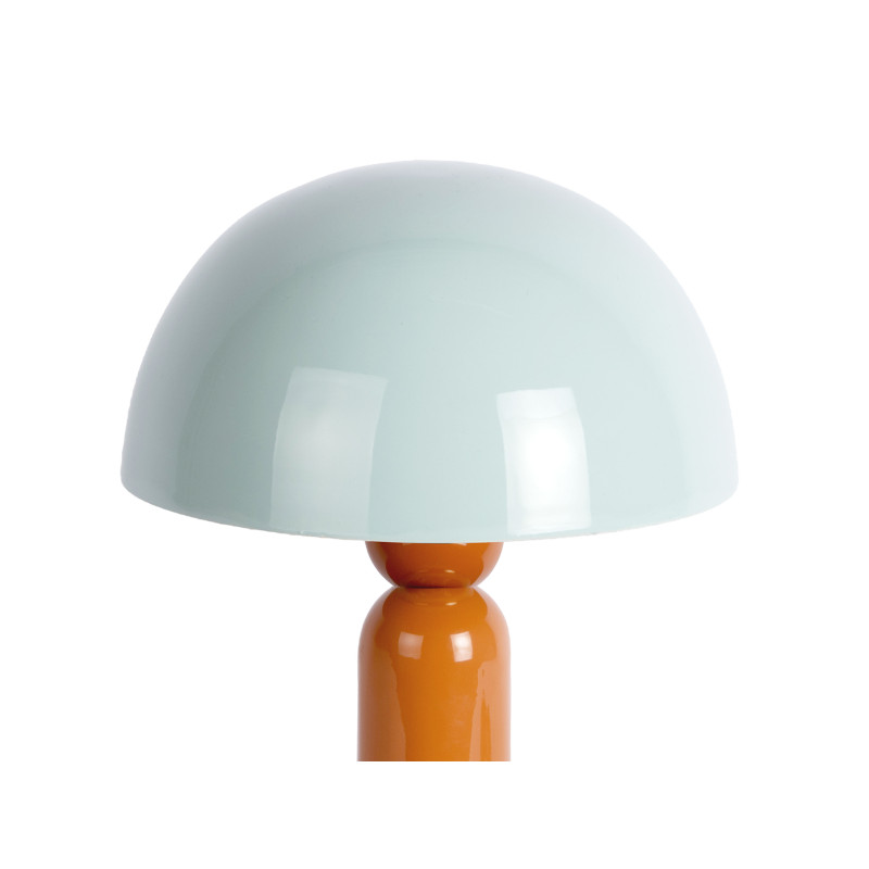 Lampe champignon bleu ciel et orange métal Ø20x30 cm Firenze round Leitmotiv - 2