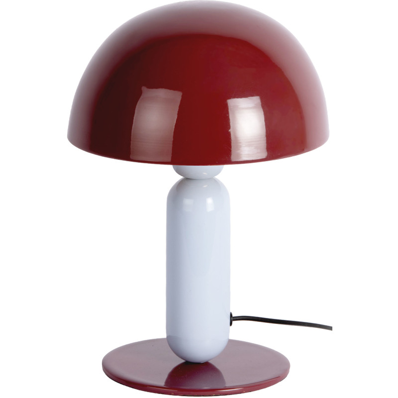 Lampe champignon bordeaux et bleu ciel métal Ø20x30 cm Firenze round Leitmotiv - 1