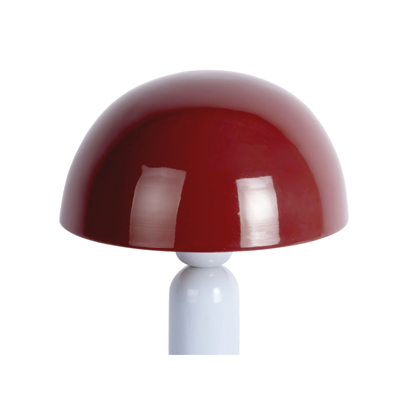 Lampe champignon bordeaux et bleu ciel métal Ø20x30 cm Firenze round Leitmotiv - 3