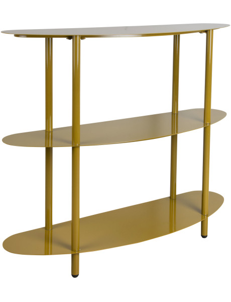 Console étroite 3 plateaux métal vert kaki 90x28x82 cm Paris Leitmotiv - 1