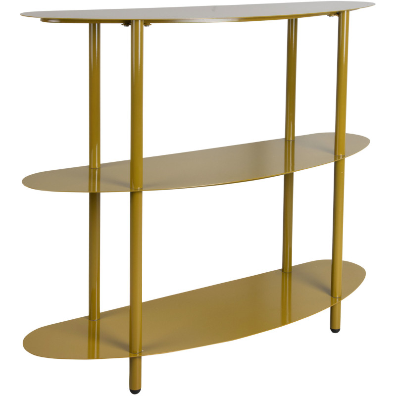 Console étroite 3 plateaux métal vert kaki 90x28x82 cm Paris Leitmotiv - 1