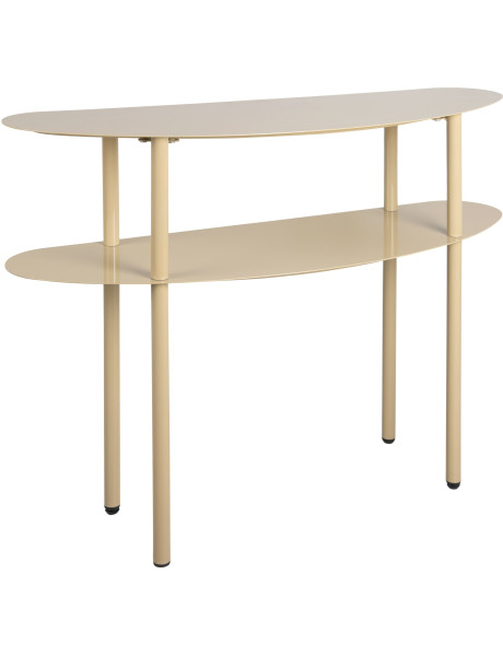 Console étroite 2 plateaux métal beige 90x28x72,5 cm Paris Leitmotiv - 1