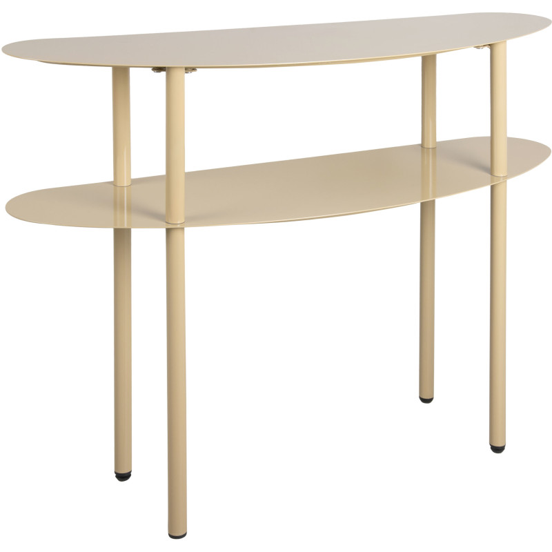 Console étroite 2 plateaux métal beige 90x28x72,5 cm Paris Leitmotiv - 1