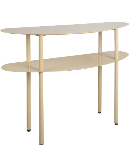 Console étroite 2 plateaux métal beige 90x28x72,5 cm Paris Leitmotiv - 1