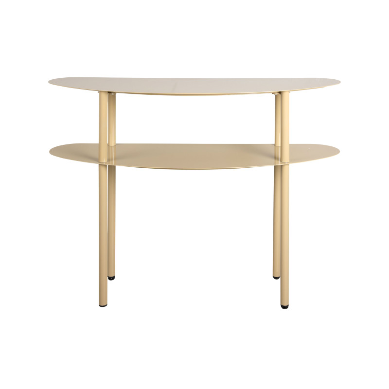 Console étroite 2 plateaux métal beige 90x28x72,5 cm Paris Leitmotiv - 3
