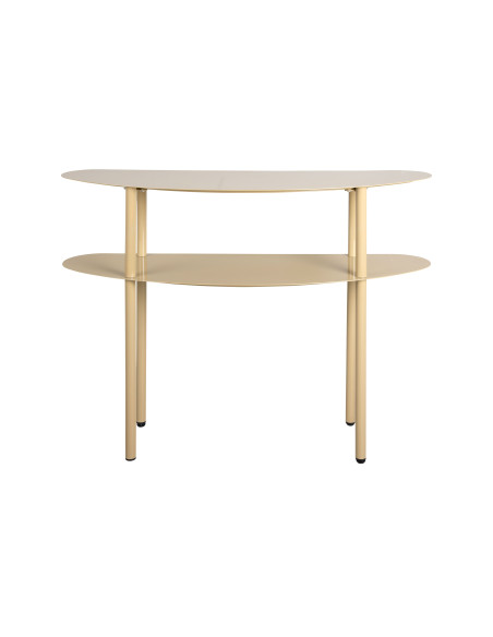 Console étroite 2 plateaux métal beige 90x28x72,5 cm Paris Leitmotiv - 3