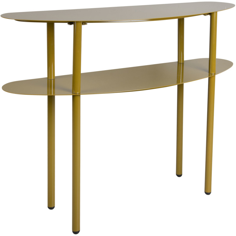 Console d’entrée étroite métal vert kaki 90x28x72,5 cm Paris Leitmotiv - 1