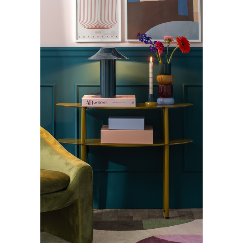 Console d’entrée étroite métal vert kaki 90x28x72,5 cm Paris Leitmotiv - 2