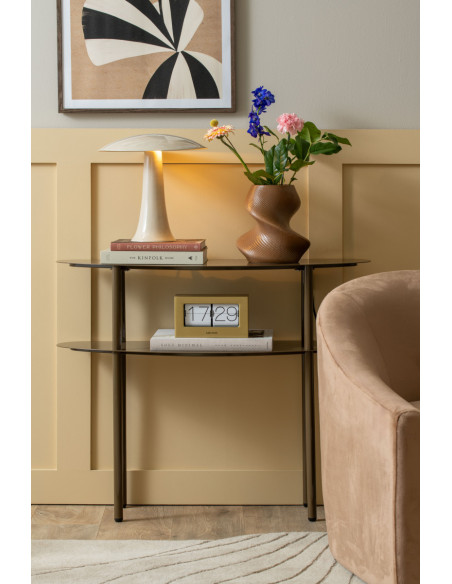 Console d’entrée étroite métal marron chocolat 90 cm Paris Leitmotiv - 2