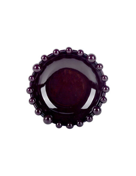Coupe décorative céramique violet prune Ø21,7x7,2 cm Cadiz Dotty Present Time - 2