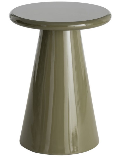 Table d'appoint ronde vert olive en MDF brillant 45x45x60 cm Tavera Ixia - 1