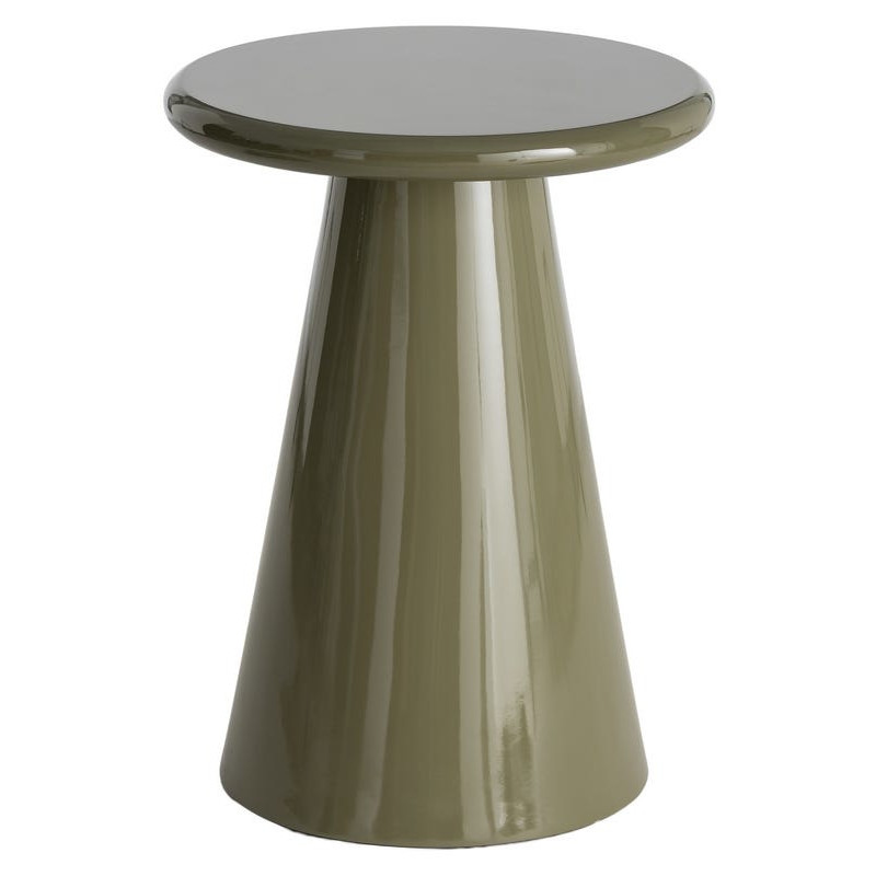 Table d'appoint ronde vert olive en MDF brillant 45x45x60 cm Tavera Ixia - 1