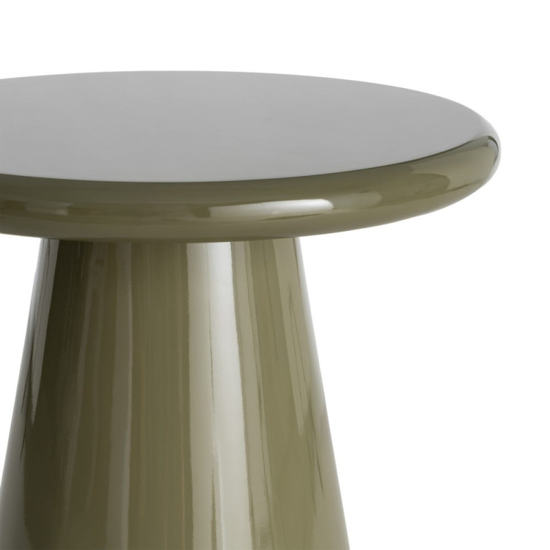 Table d'appoint ronde vert olive en MDF brillant 45x45x60 cm Tavera Ixia - 2