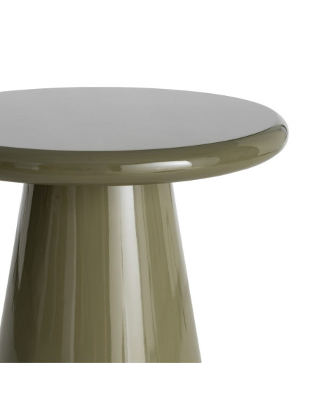 Table d'appoint ronde vert olive en MDF brillant 45x45x60 cm Tavera Ixia - 2