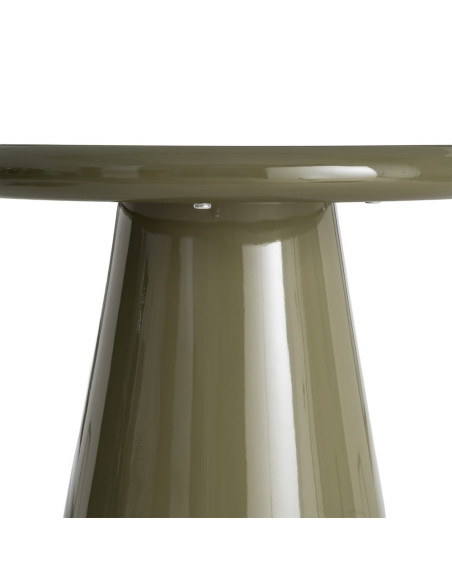 Table d'appoint ronde vert olive en MDF brillant 45x45x60 cm Tavera Ixia - 4