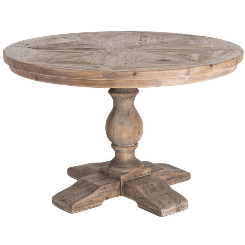 Table à manger ronde en pin recyclé naturel Ø120x76 cm Jarelo Ixia - 1