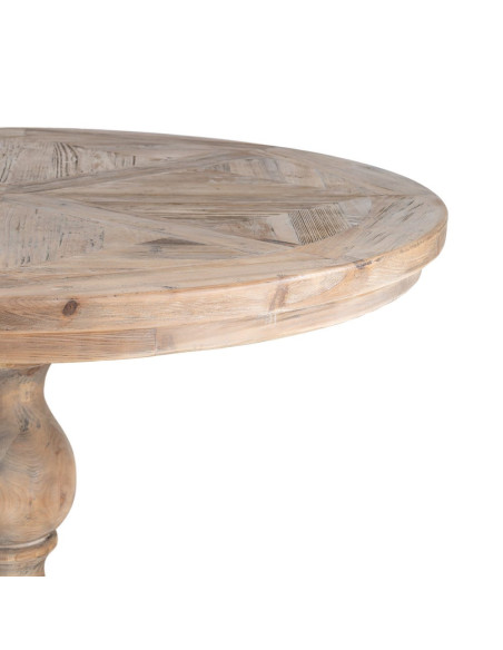 Table à manger ronde en pin recyclé naturel Ø120x76 cm Jarelo Ixia - 2
