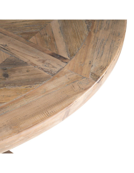 Table à manger ronde en pin recyclé naturel Ø120x76 cm Jarelo Ixia - 3