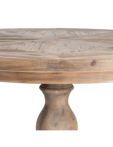 Table à manger ronde en pin recyclé naturel Ø120x76 cm Jarelo Ixia - 5