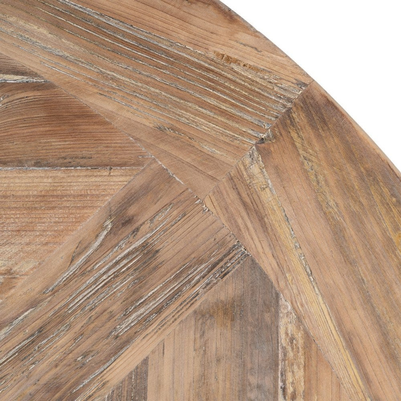 Table à manger ronde en pin recyclé naturel Ø120x76 cm Jarelo Ixia - 7