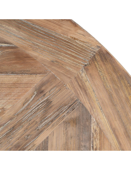 Table à manger ronde en pin recyclé naturel Ø120x76 cm Jarelo Ixia - 7