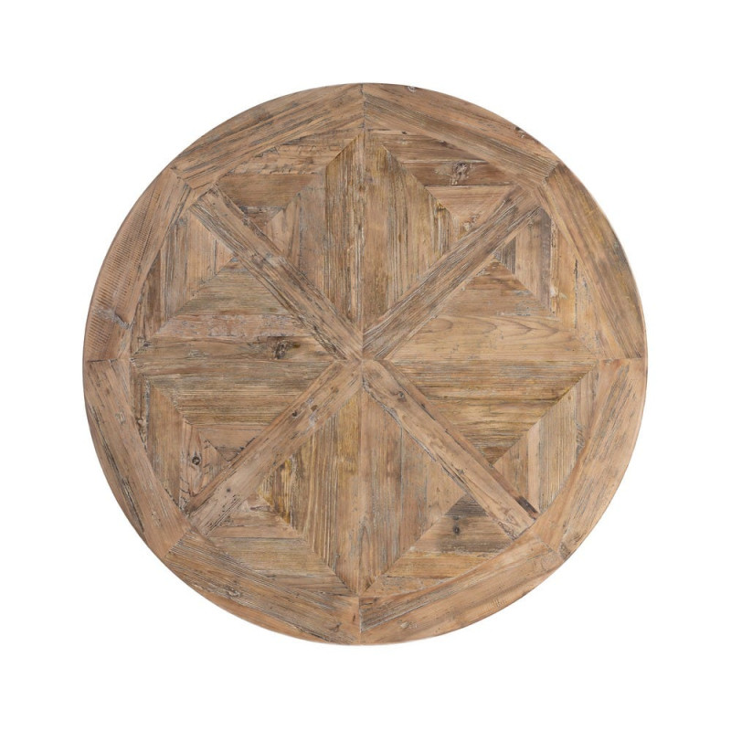 Table à manger ronde en pin recyclé naturel Ø120x76 cm Jarelo Ixia - 8