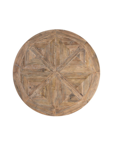 Table à manger ronde en pin recyclé naturel Ø120x76 cm Jarelo Ixia - 8