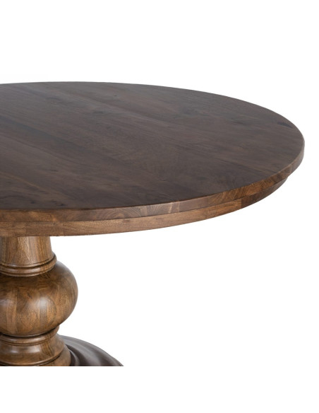 Table à manger ronde en manguier massif brun profond Ø150x77 cm Falena Ixia - 3