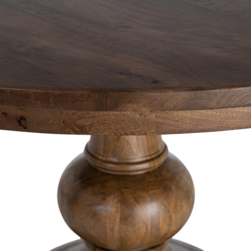 Table à manger ronde en manguier massif brun profond Ø150x77 cm Falena Ixia - 6