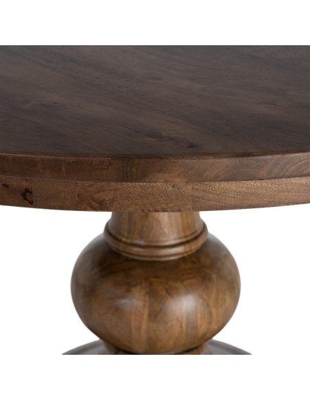 Table à manger ronde en manguier massif brun profond Ø150x77 cm Falena Ixia - 6