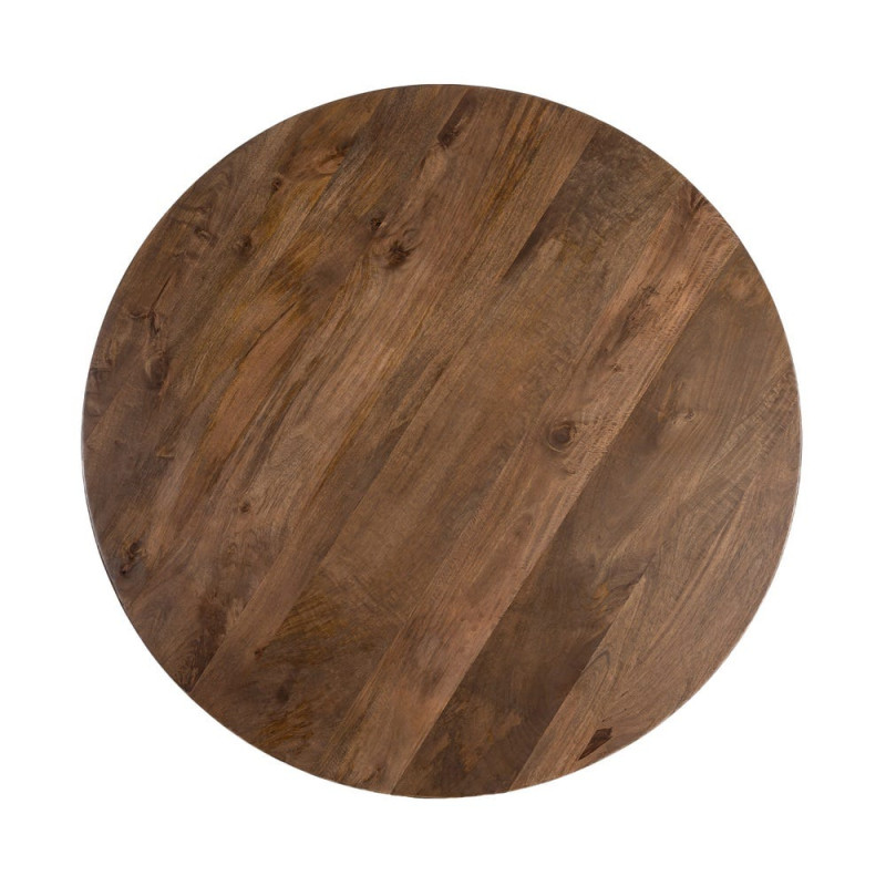 Table à manger ronde en manguier massif brun profond Ø150x77 cm Falena Ixia - 8