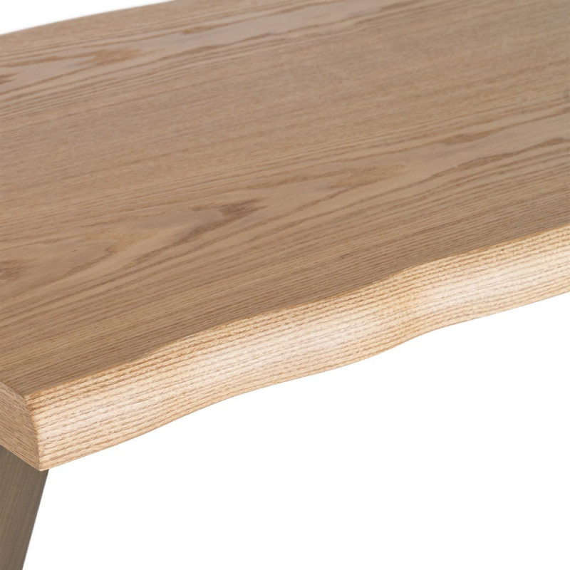 Table basse industrielle MDF effet bois miel et métal bronze 110x60x43 cm Zirela Ixia - 6
