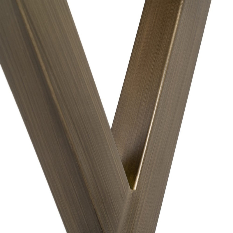 Console d’entrée MDF effet bois miel et métal bronze 110x45x79 cm Zirela Ixia - 9