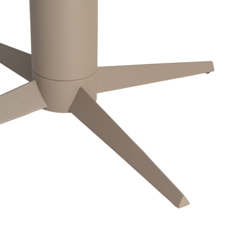 Table à manger ronde céramique effet travertin beige et métal Ø120x75 cm Gavena Ixia - 5