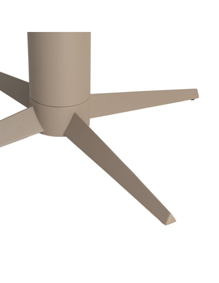 Table à manger ronde céramique effet travertin beige et métal Ø120x75 cm Gavena Ixia - 5