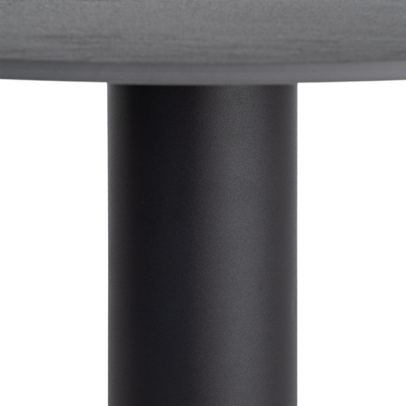 Table à manger ronde céramique effet travertin noir Ø120 cm Gavena Ixia - 5