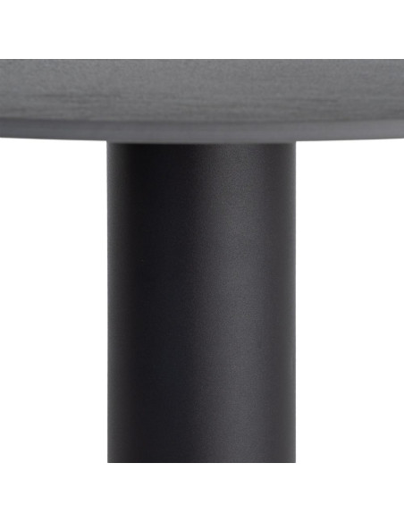 Table à manger ronde céramique effet travertin noir Ø120 cm Gavena Ixia - 5