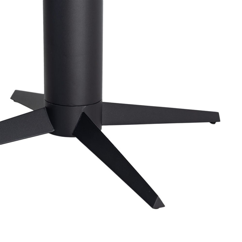 Table à manger ronde céramique effet travertin noir Ø120 cm Gavena Ixia - 7