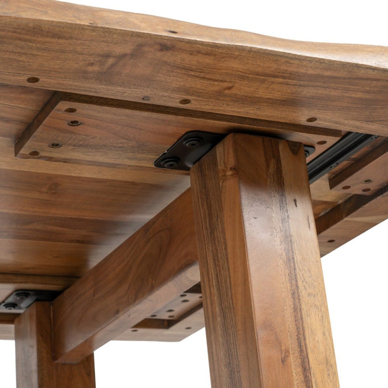 Grande table à manger en acacia brun 240x100x76 cm Beriva Ixia - 5