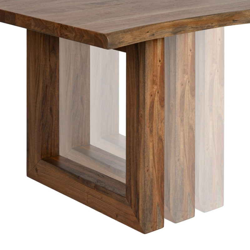 Grande table à manger en acacia brun 240x100x76 cm Beriva Ixia - 6